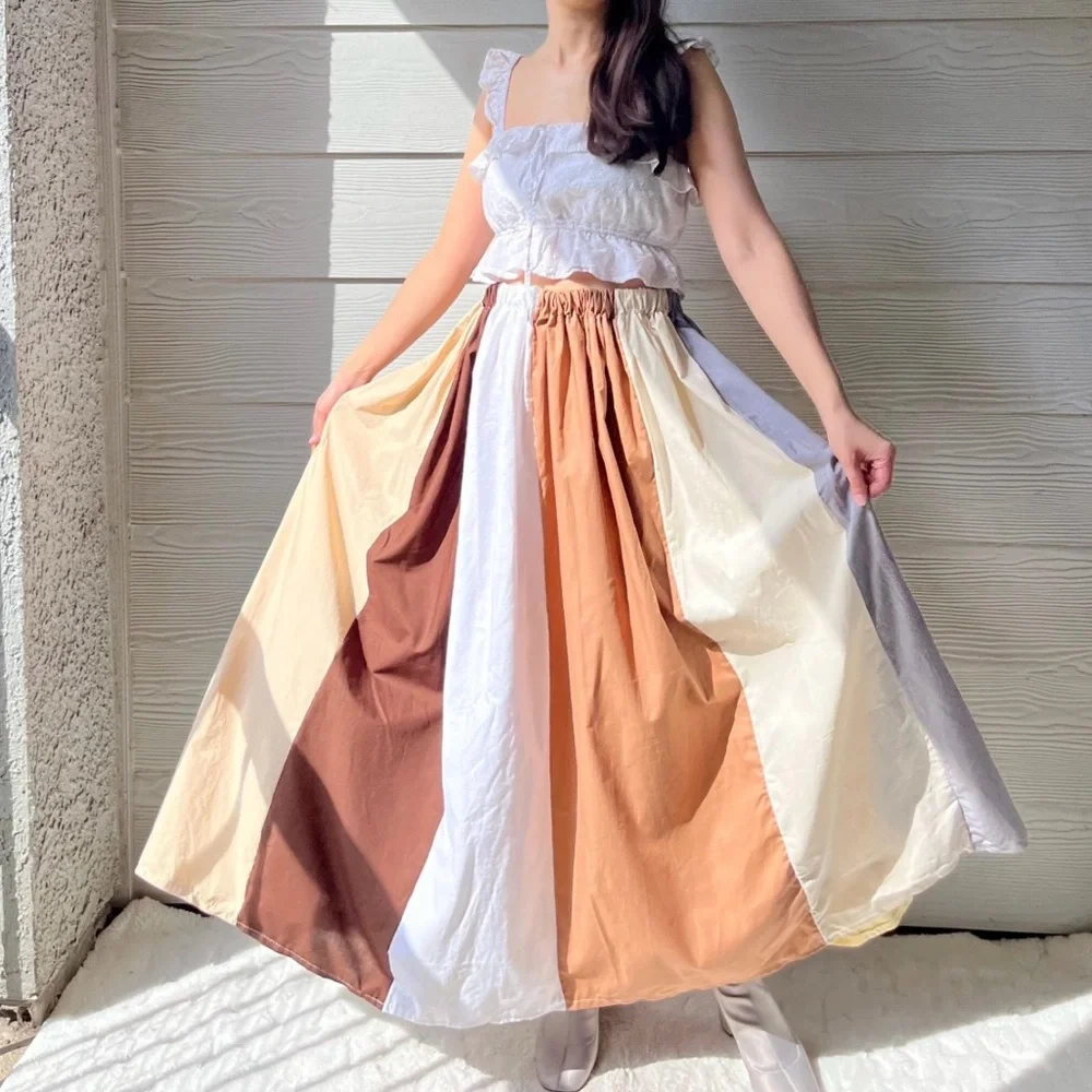 Handmade Muted Pastel Poet Maxi Skirt SKU 06204 - Picture 4 of 10